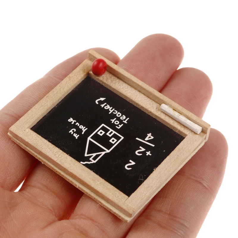 1:12 Dollhouse Puppet Miniature Wooden Children's Bedroom Study School Classroom Accessory Model Blackboard with Chalk Eraser | Игрушки и
