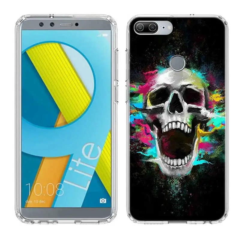 Neon Skull Soft TPU Print Hull Case For Huawei Honor 8X MAX 8 9 10 lite 7 7X 6X V9 Play V20 Frosted Fundas Cover |