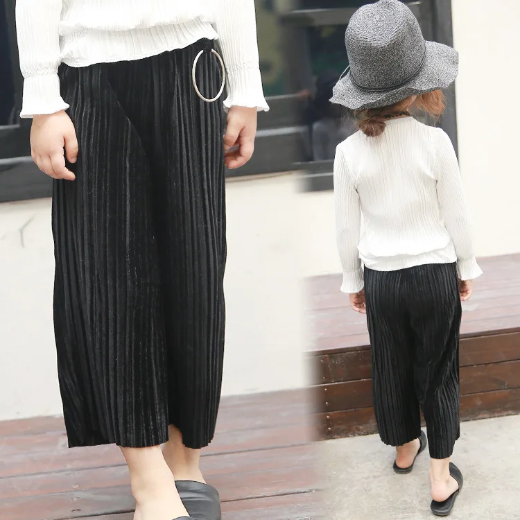 Детские Широкие штаны для девочек Новинка 2019 года сезон весна свободные брюки в