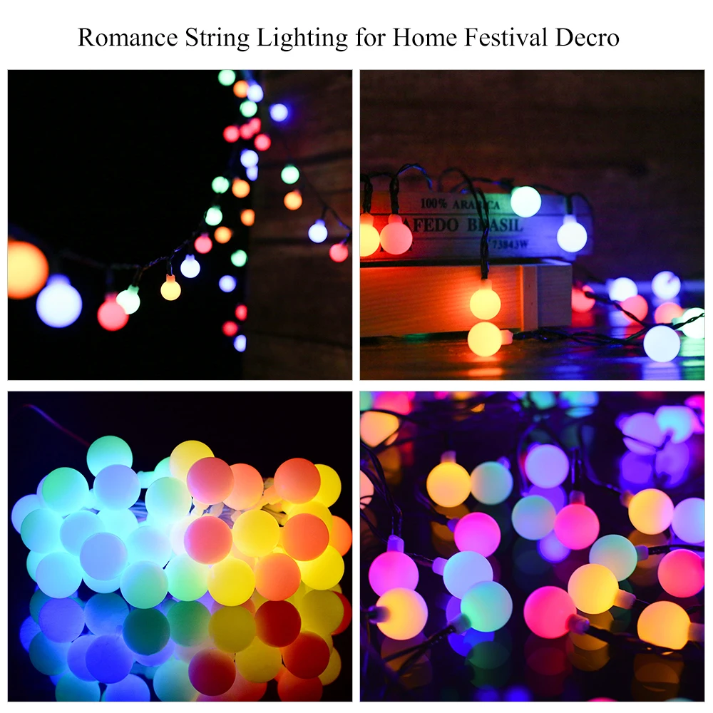 

Outdoor Waterproof LED Ball Fairy Lights 50LED Light String Decoration Solar Powered Holiday Christmas decorative led lights
