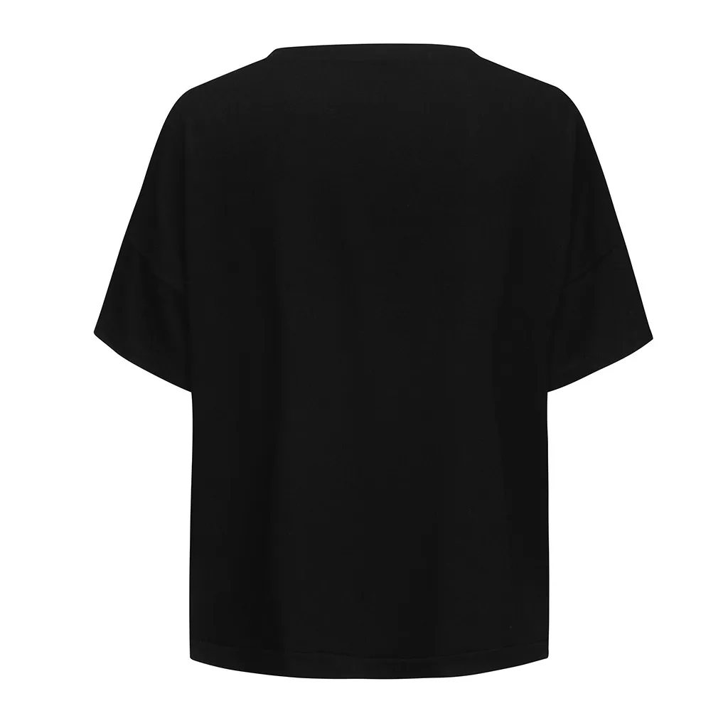 Женские свободные рубашки с принтом и карманом туника топы блузка Футболка femme
