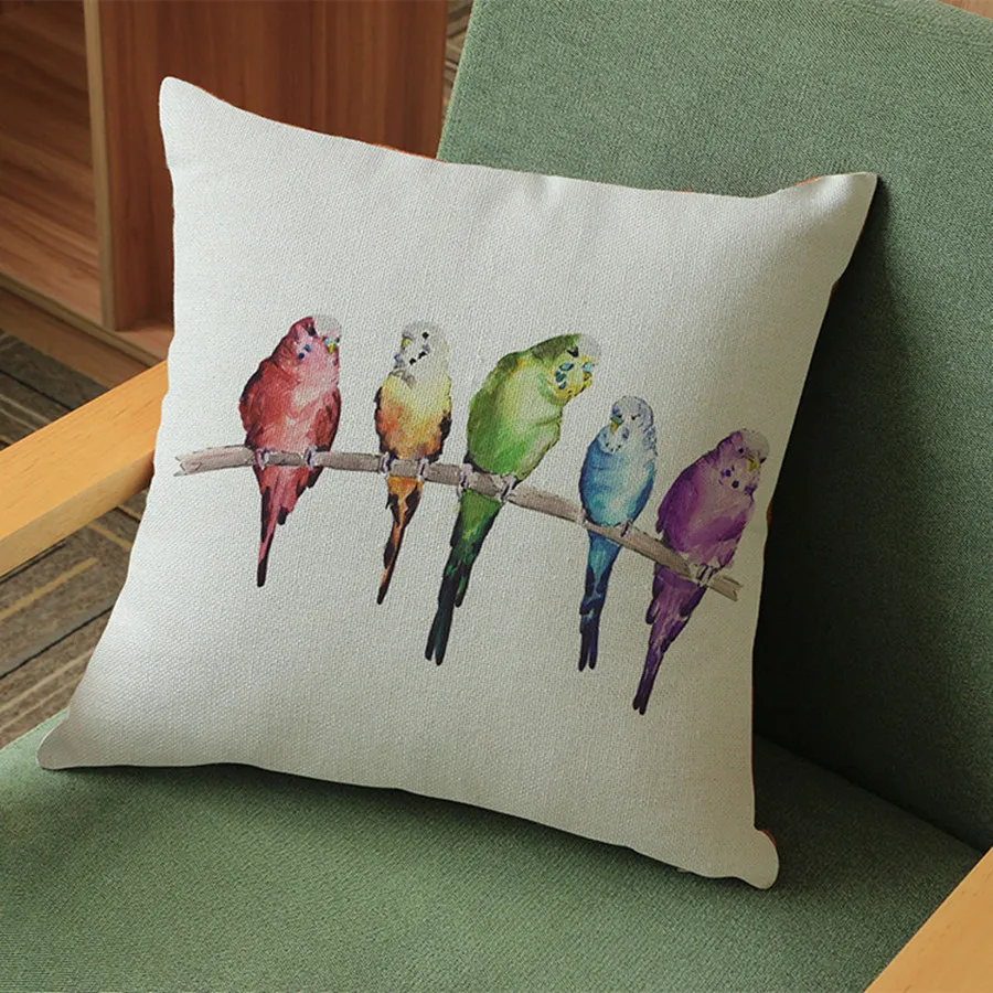 Винтажная Подушка с цветочным и птичьим принтом наволочка искусственная