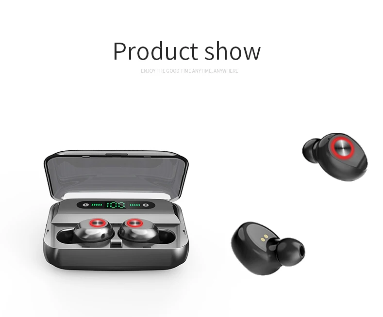 Светодиодный дисплей TWS 5,0 беспроводные наушники 6D стерео Bluetooth наушники Спортивная гарнитура водонепроницаемые наушники светодиодный чехол для зарядки