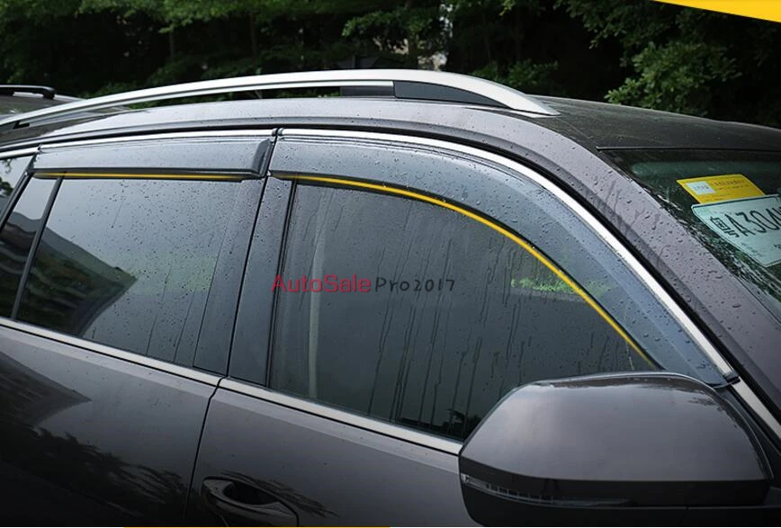 Для Volkswagen VW Atlas Teramont аксессуары PU Литье под давлением наружный Пластиковый оконный козырек вентиляционный Защита от солнца и дождя 4 шт