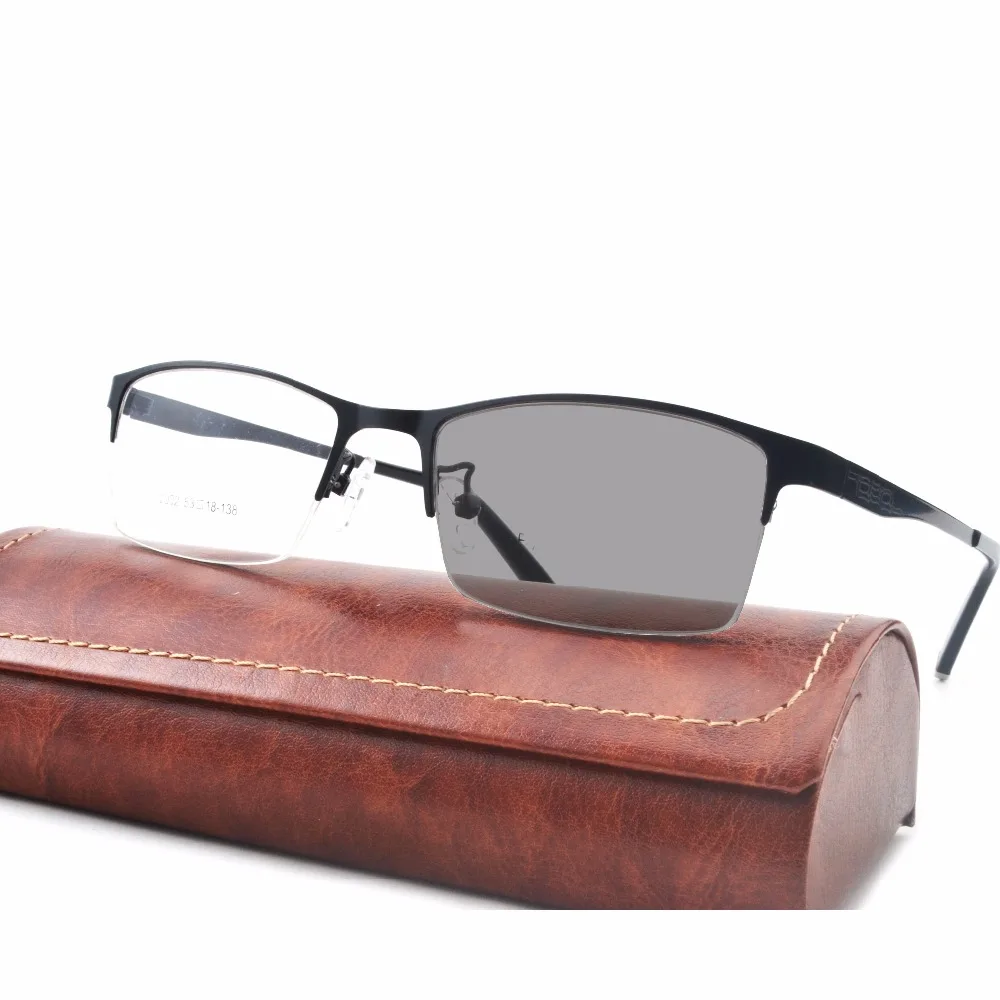 Мужская Мода очки для чтения ультра-легкий Титан полукадра без Искажений нет