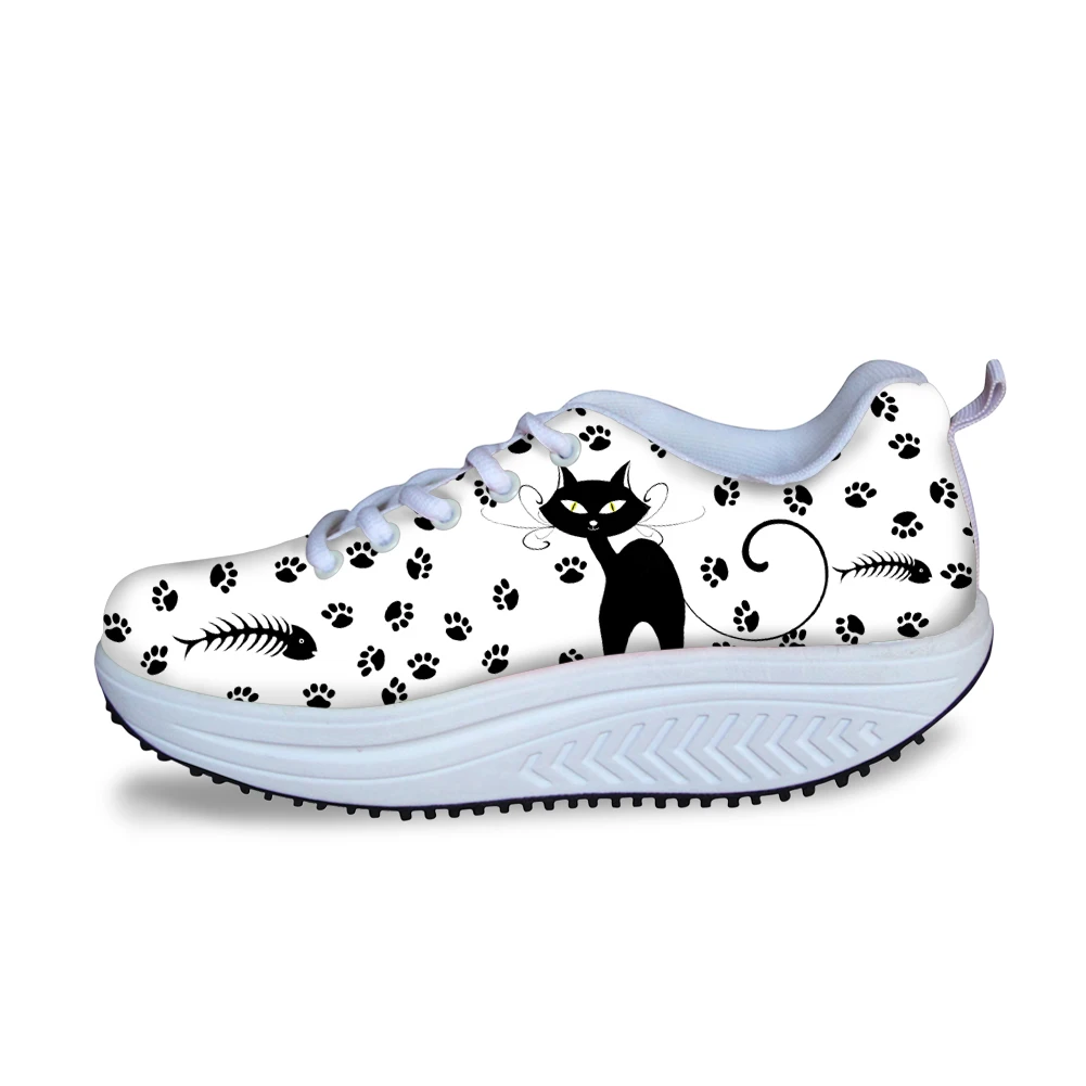 Кроссовки женские на платформе дышащие удобные туфли с принтом радуги и облаков