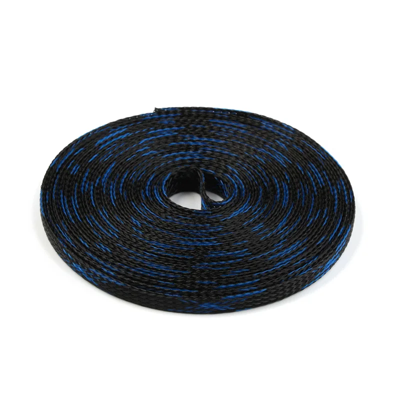 Black Blue 5 м изоляция плетеные рукава 6 мм плотные ПЭТ расширяемые рукава провода сальники кабели высокой плотности защиты - Цвет: Black Blue