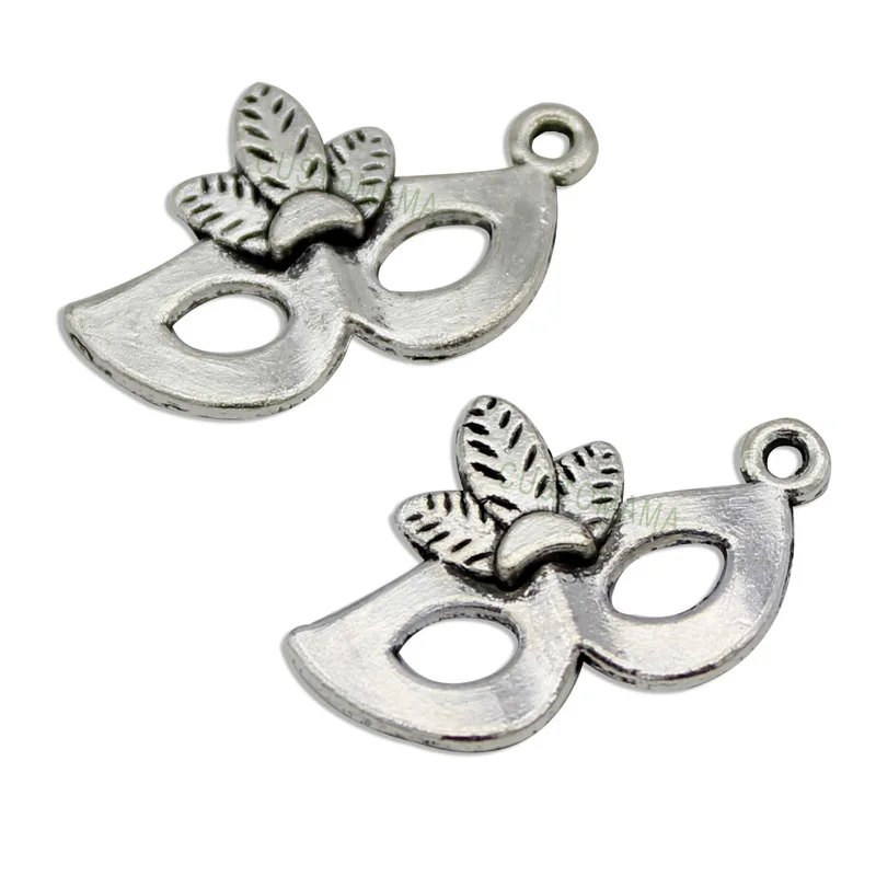 

80pcs-Antique Tibetan Silver Mask Charms Pendant,Jewelry accessories 26x16mm