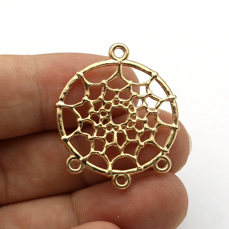 8 шт. античный посеребренный Ловец снов шармы подвески браслеты ожерелья