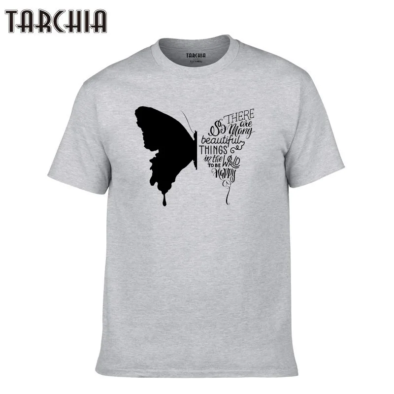 TARCHIA 2021 бабочка силуэт приталенная хлопчатобумажная футболка Homme топ с длинными