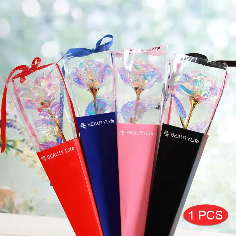 Новинка 2019 романтический цветок из 24 каратного золота роза длинный стебель