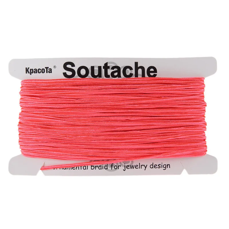 fluorescent pink KPacTa несколько цветов 34 ярда(31 м) 3 мм ширина китайский узел Soutach цвета нейлоновый шнур DIY ювелирные изделия ручной работы плетеный материал - Цвет: fluorescent pink