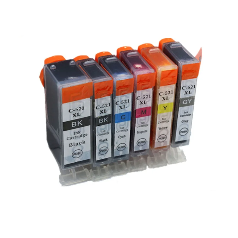 Замена PGI 520 520BK PGI520 PGI-520 PGI-520XL CLI521 XL чернильные картриджи для Canon Pixma IP 3600 4600 4700 MX 860 870 чернил - Цвет: 1SET 6