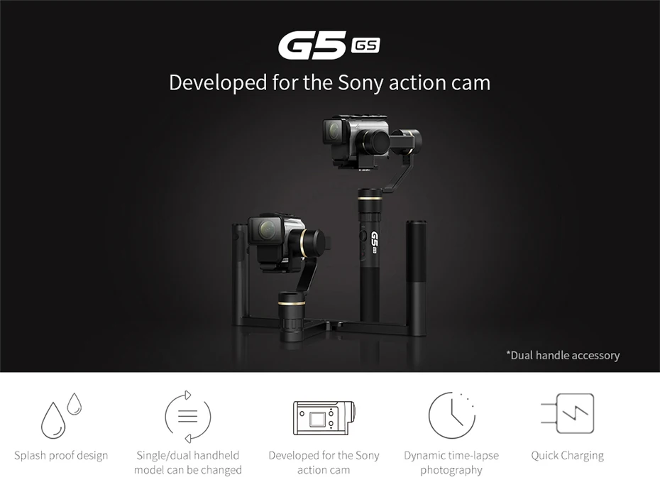 FeiyuTech Feiyu G5GS 3-осевая карманная экшн Камера Gimbal брызгозащищенное стабилизатор для sony X3000 X3000R AS50 AS50R