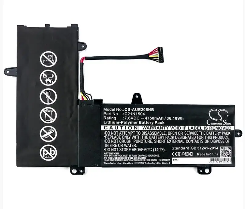 Аккумулятор Cameron Sino 4750mah для ноутбука ASUS E205SA TP200SA TP200SA3050 Transformer 11 6 C21N1504 |
