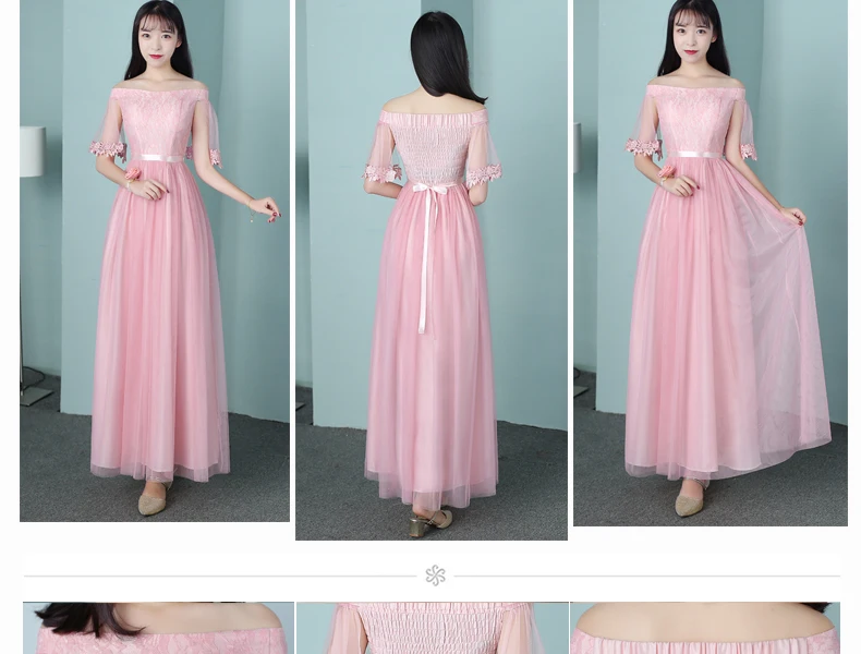 Vestido Longo розовое платье подружки невесты Новое Элегантное платье трапециевидной формы с v-образным вырезом серое длинное платье для свадебной вечеринки