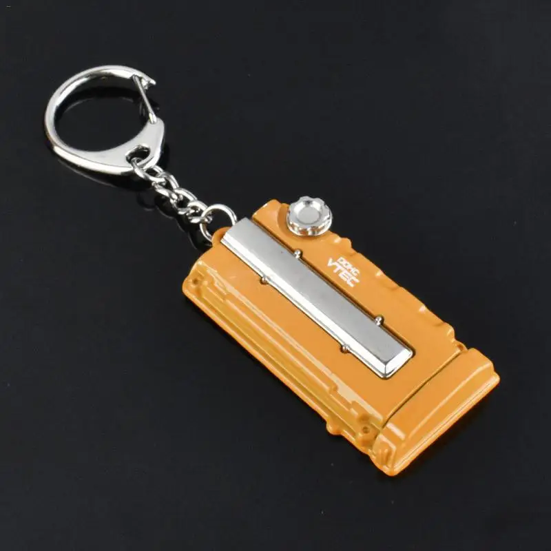 Yellow Автомобильный брелок для ключей модификация Двигателя аксессуары крышка двигателя металлический брелок реклама Талия брелок подвесной Декор - Название цвета: Yellow