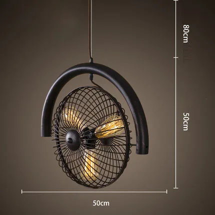 Vintage Industrial Lighting Copper Lamp Holder Fan Black Iron loftPendant Light American Aisle Edison Bulb E27 AC 110V-220V | Лампы и