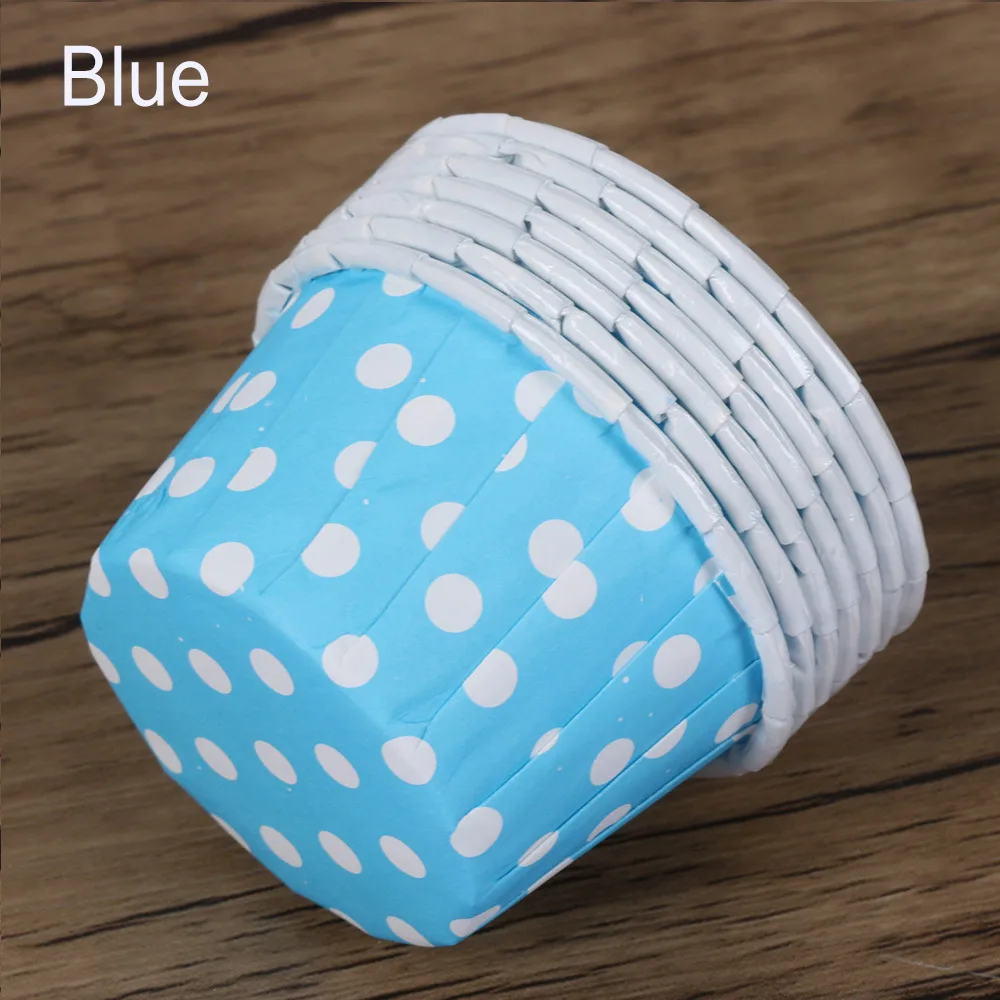 100pcs blue 12/50 шт кекс Бумага чашек торта формы форма для порционного кекса выпечки кексов коробка чашки чехол вечерние лотка торта вечерние украшения инструмент - Цвет: 100pcs blue