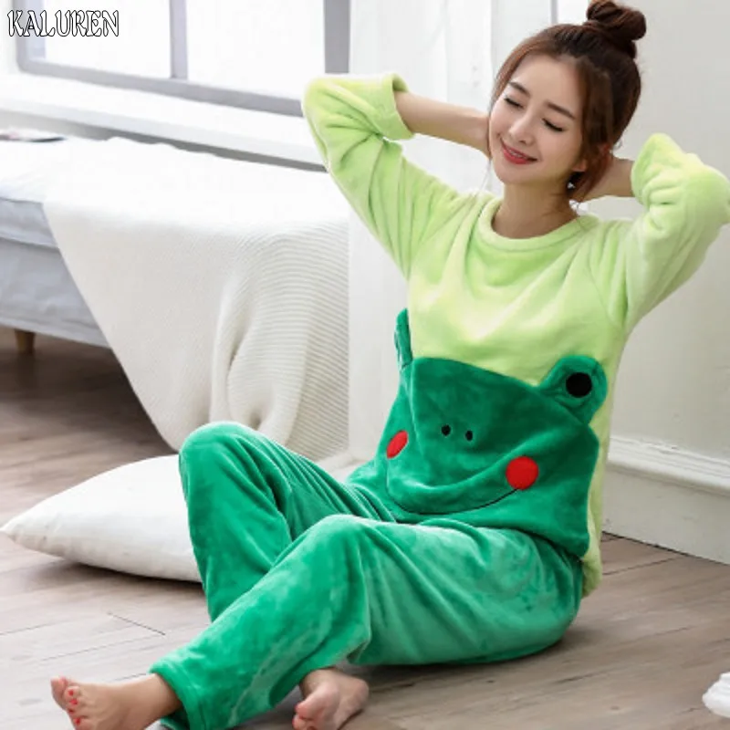 

Free shipping Winter plus size thick flannel large sleepwear women XS-5XL female set coral fleece big Pajama Sets for 140 kg
