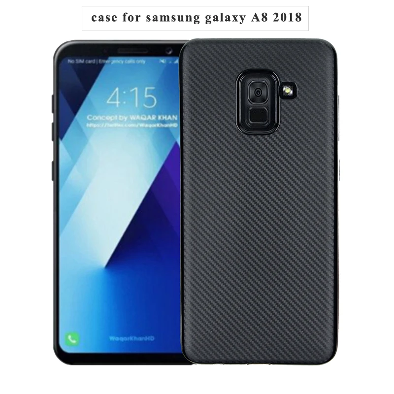 углеродные волокна узор силиконовый чехол на samsung galaxy a8 2018 чехлы мягкий