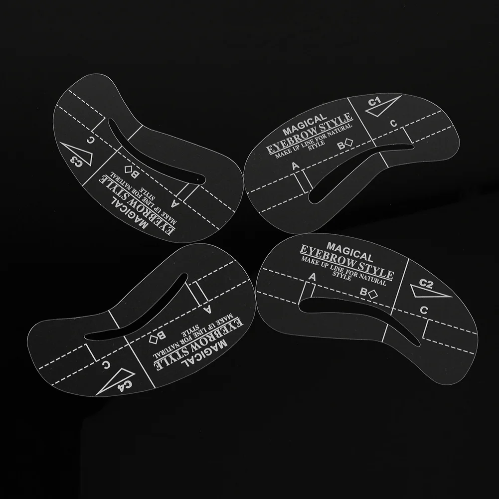 24 шт./компл., пластиковая натуральная форма для бровей, окрашенная модель, шаблон для ухода за бровями, направляющая для рисования бровей, карточка ручная работа, инструменты для макияжа для бровей