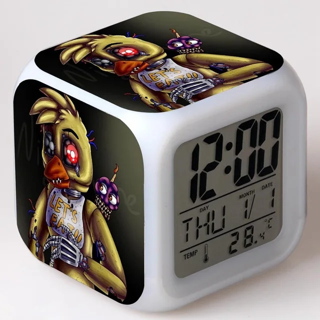 Зеленый Бонни и Чика Foxy world светодиодный 7 цветов вспышки часы световой цифровой будильник пять ночей у Фредди часы - Цвет: Зеленый