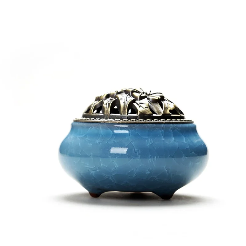 

The ice cover incense censer ceramic hollow alloy seal disc aromatic incense