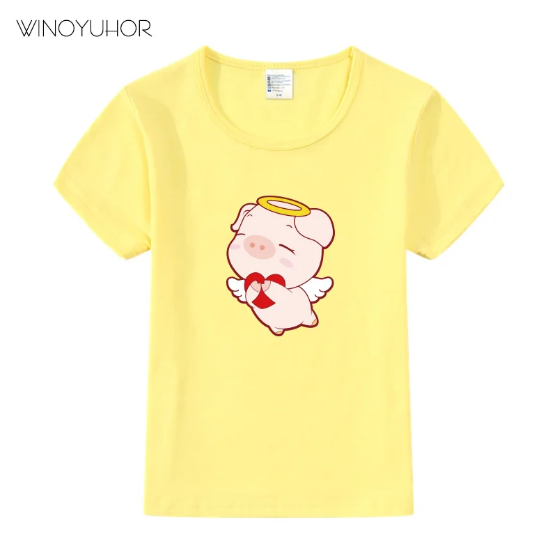Футболки с забавным принтом Свинка Ангела Новая летняя футболка короткими