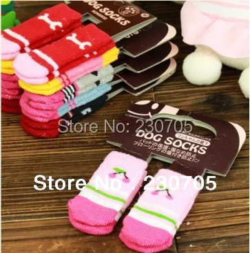 И собака носки хлопок домашнее животное Cat обувь нет скольжение 20 шт. / Lot = 5