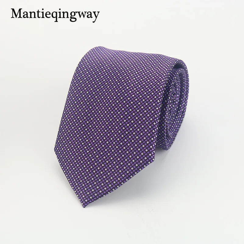 Mantieqingway фиолетовый полосатый стиль полиэстер Шелковый Галстуки 8 см Тонкий