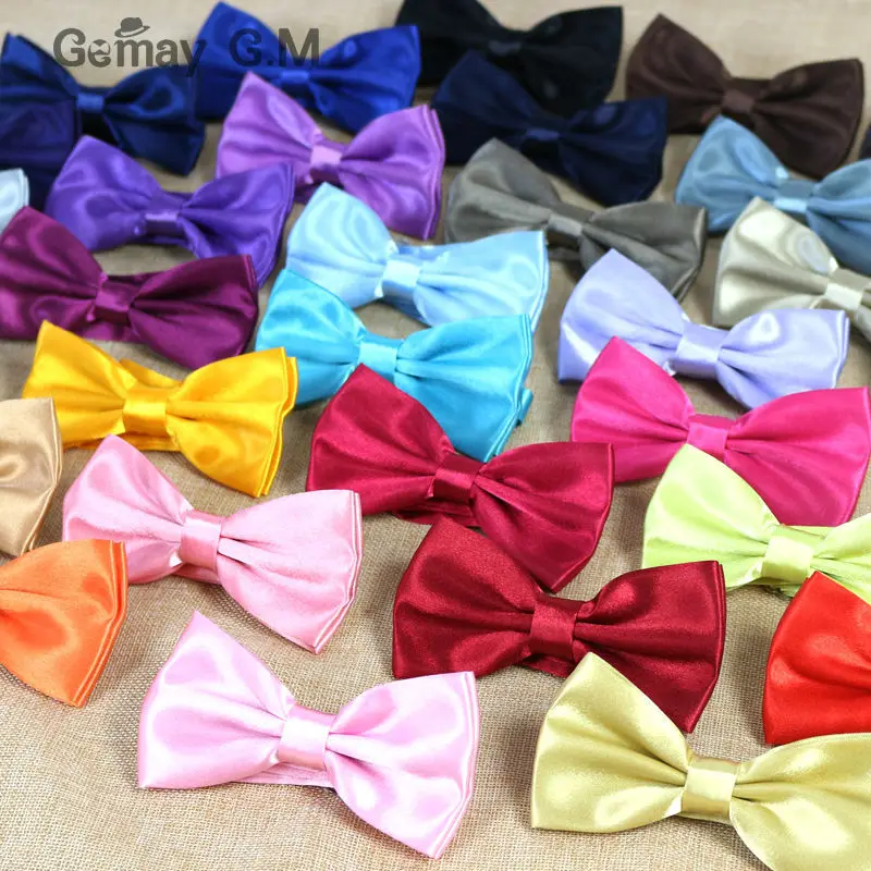 Новые Классический сплошной цвет бабочкой для человека 36 цветов галстуков