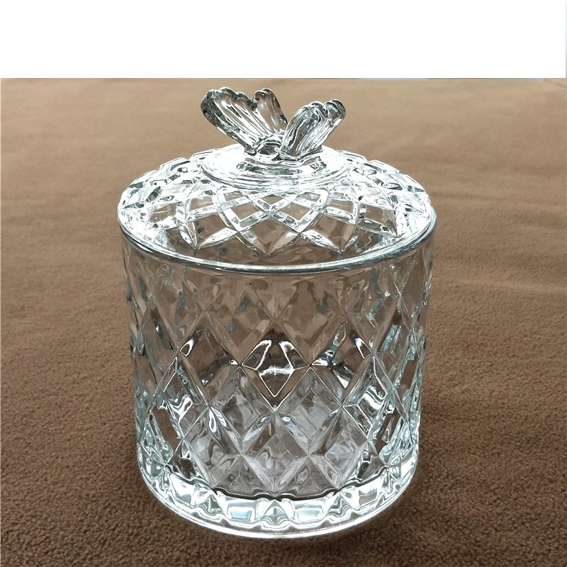 Стеклянная банка для конфет с крышкой бабочки 500 мл декоративная сахара