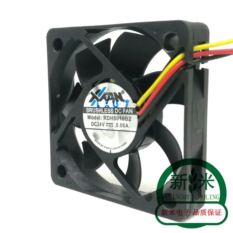 Б/у XFAN XINRUILIAN RDH5010B2 24V 0.08A 5010 5 см 3 линии частоты Вентилятор охлаждения |