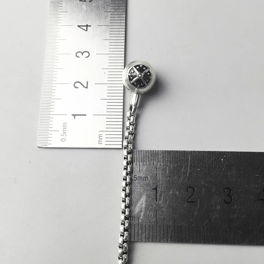 Necklace Chain Dark Blackened 925 Sterling Silver With Folding Clasp For Women &amp Men Gift Europe Style Fit Karma Diy | Украшения и
