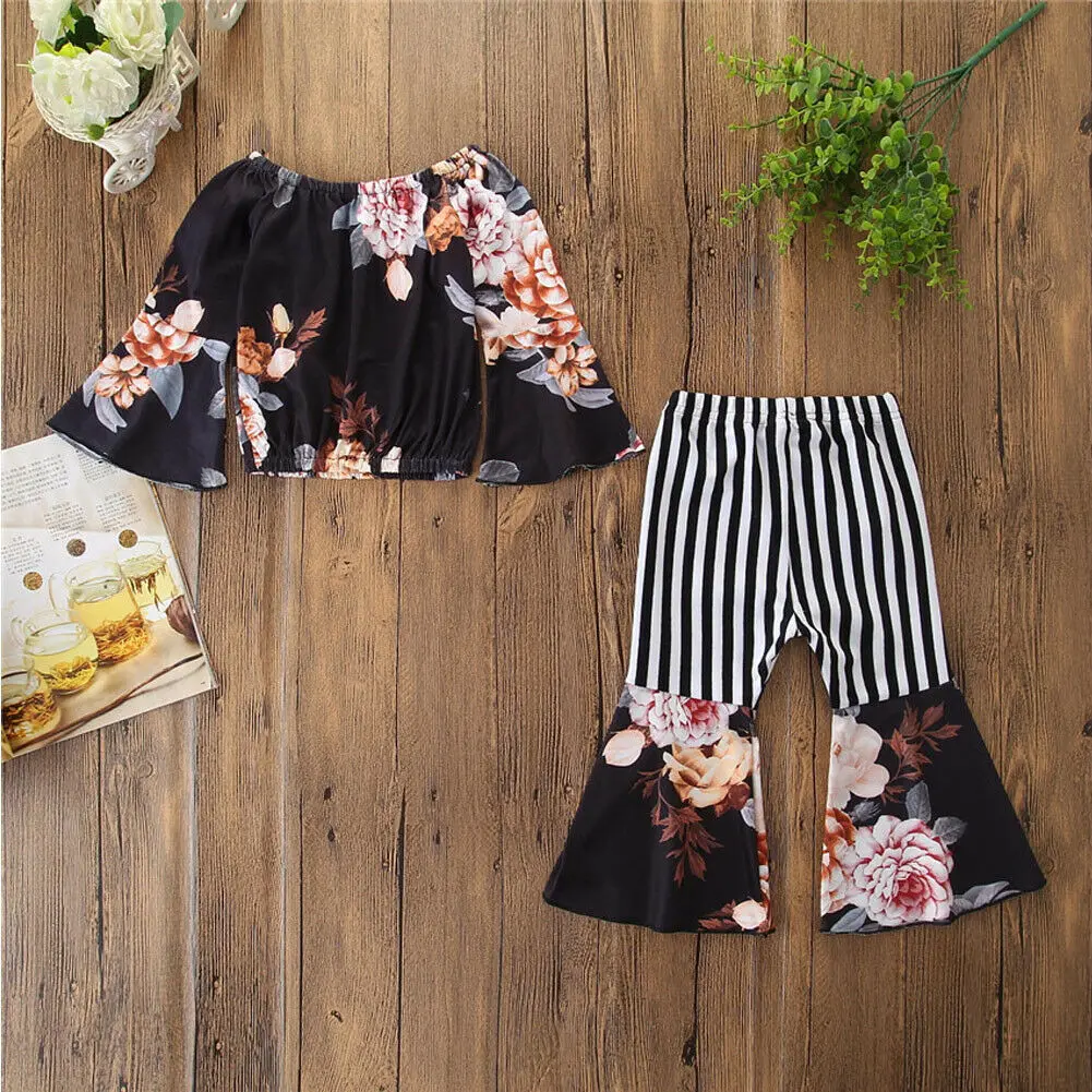 2019 летняя хлопковая модная одежда с длинными рукавами для малышей девочек