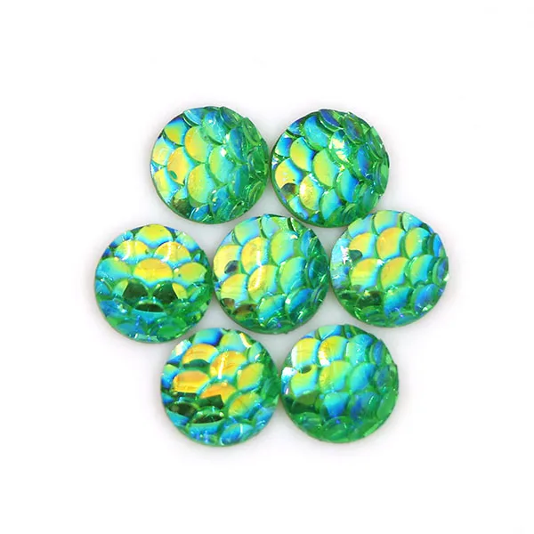 Green AB 100 шт цветные стразы из смолы, круглые 8 мм AB Стразы с плоской задней частью, Стразы для одежды, кабошоны для платьев - Цвет: Green AB