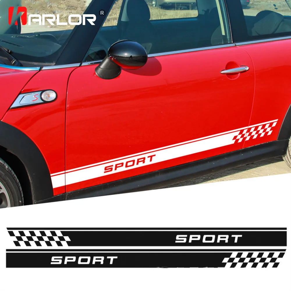 2 шт./компл. боковой двери наклейка Стикеры Спорт проверки флаг для MINI Cooper One S