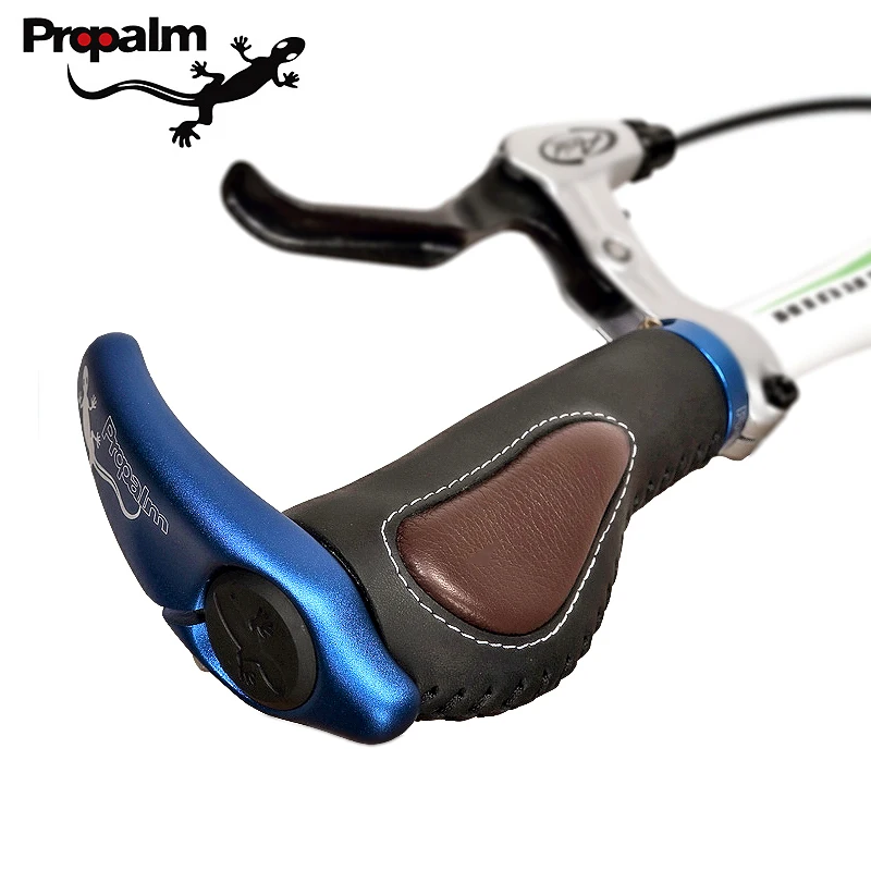 Нескользящие велосипедные ручки Propalm удобные алюминиевые с замком из воловьей