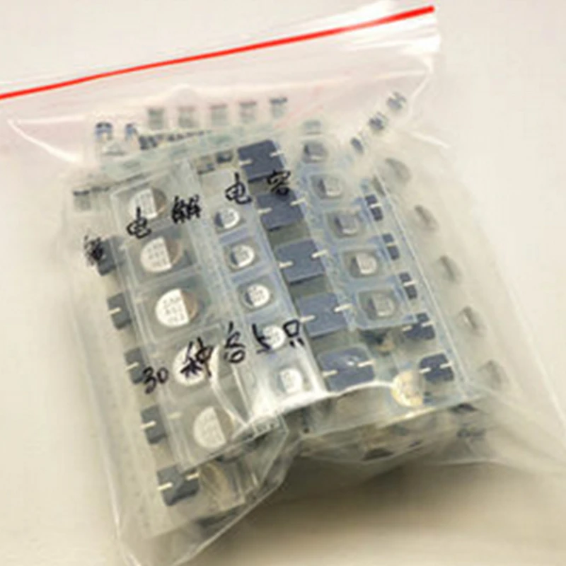 

100pcs/lot 6.3V~50V 10valuesX10pcs=100pcs SMD Aluminum Electrolytic Capacitor Assortment Kit Pack for Computer Motherboard IC...