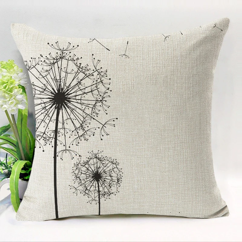 Чехлы для подушек растительный красивый Одуванчик хлопковый льняной чехол