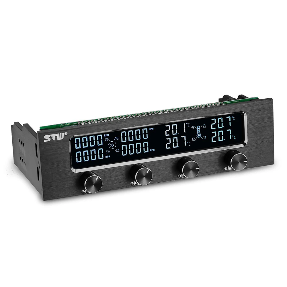 STW Pc 5 25 дюймов Drive Bay полностью Матовый Алюминиевый 4-канальный ШИМ контроллер