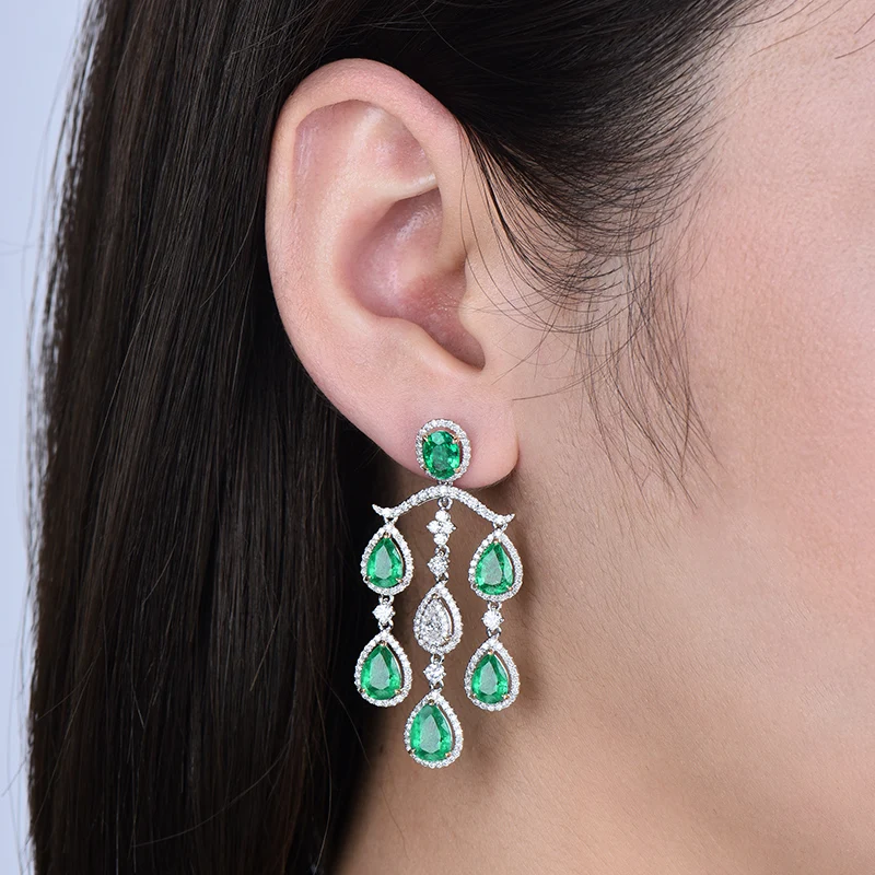 LOVERJEWELRY роскошные свадебные Dandle серьги 2019 Твердые серебряные ювелирные изделия с