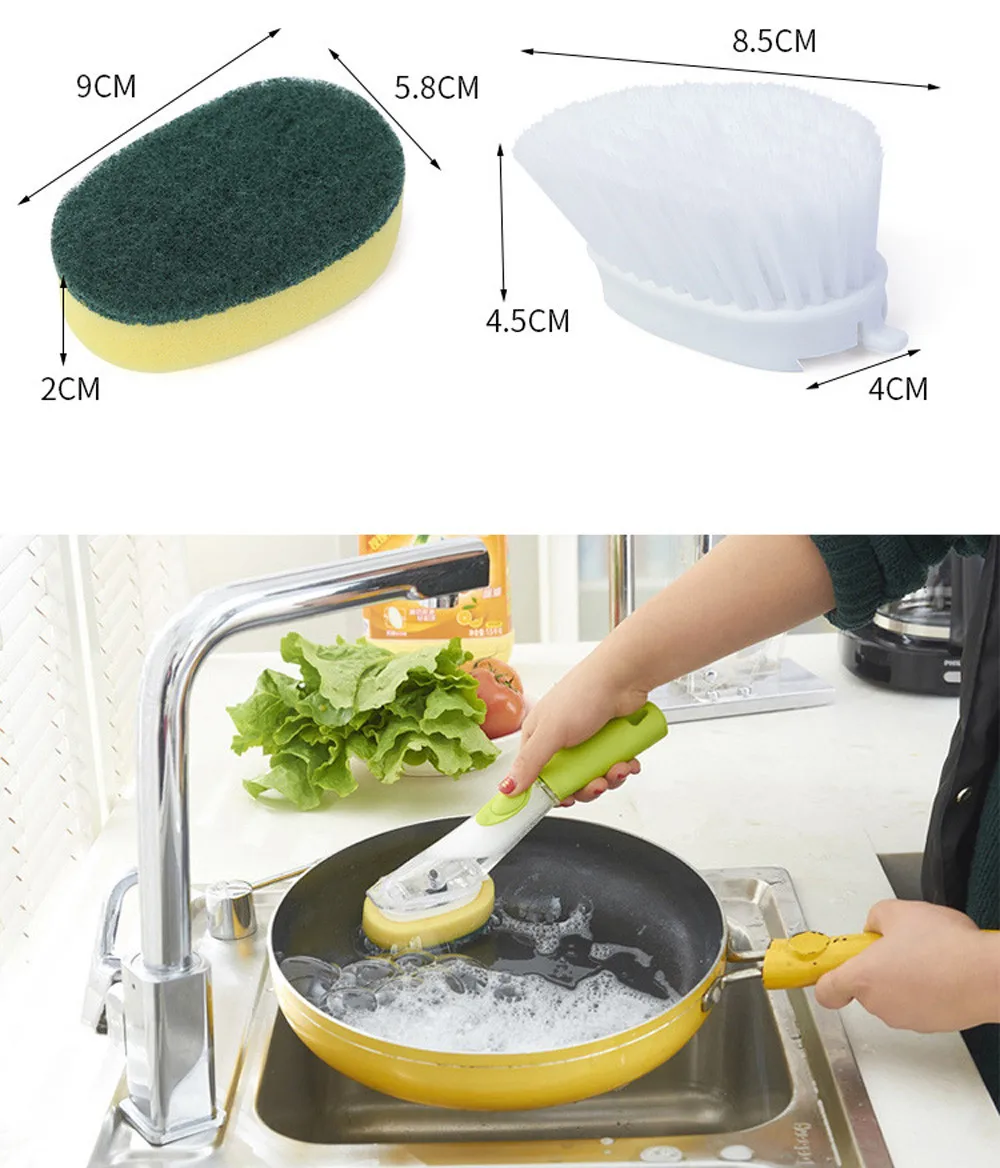 Щетка для посуды с дозатором жидкого мыла кухонная ручка крышек от кухонной