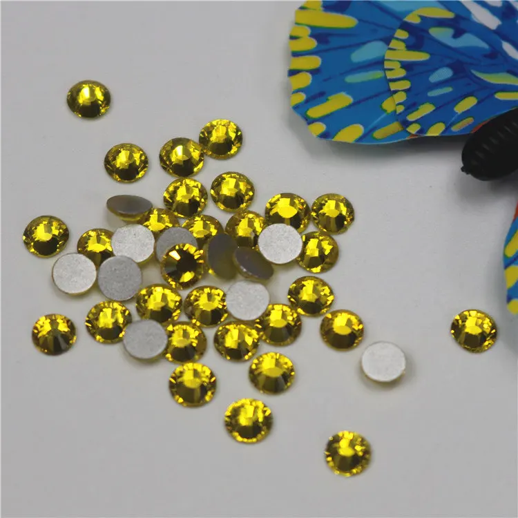 1440 шт./лот цитрин стразы с плоской задней стороной для ногтевого дизайна 3D