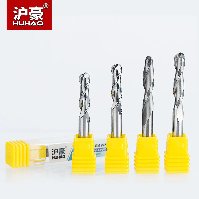 HUHAO 1pc 6mm 2 Flute Spiral Ball Nose End Mill CNC Router Bits For Wood Tungsten Carbide Milling route tool fresa Tools|cnc router bits|router bits