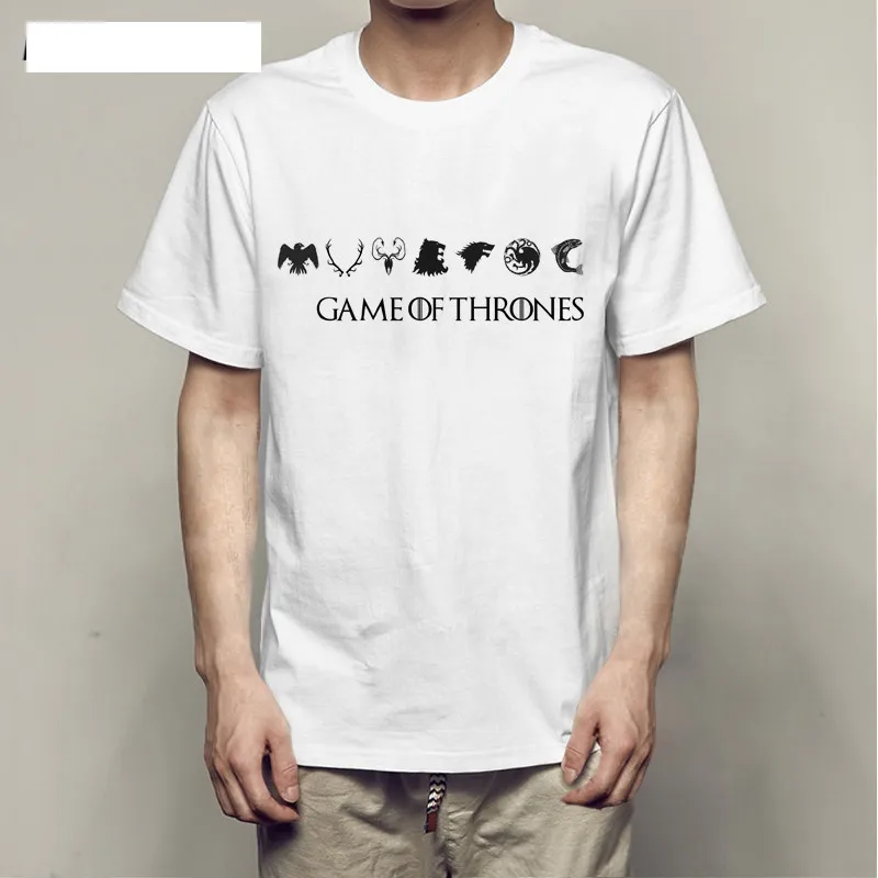 2019 Мужская футболка короткий рукав О образным вырезом Футболка Swag Игра престолов