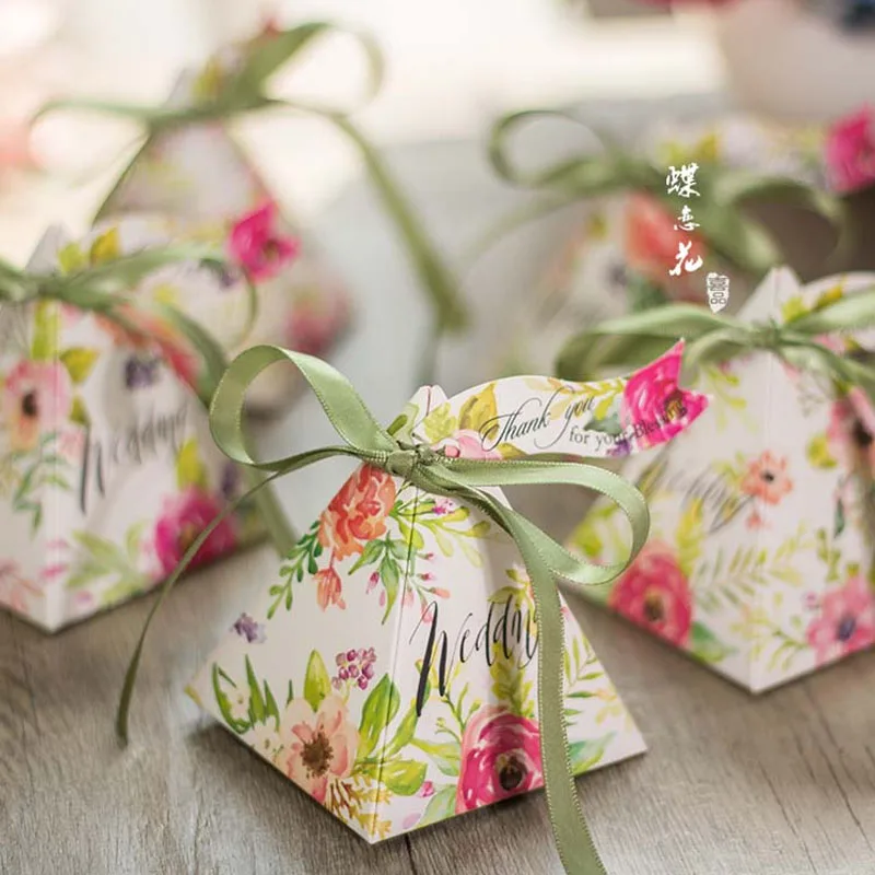 10 шт. бумажный пакет в форме конуса с лентой для креативной мечты Садовый цветок