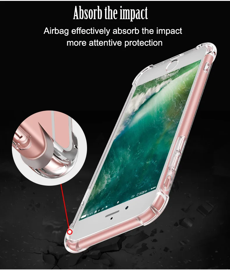 Transparent Shockproof Clear Case Soft TPU Silicone Cover Ultra Thin Mobile Phone for IPhone 11Pro Max X XS 8 6 6s 7 Plus |