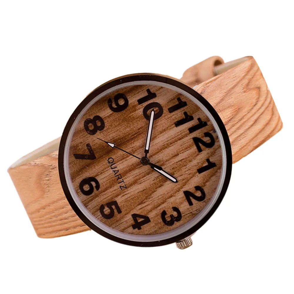Reloj Mujer, женские наручные часы с браслетом, женские часы, модные часы с текстурой древесины, кожа, роскошные женские кварцевые часы, часы relogio# B
